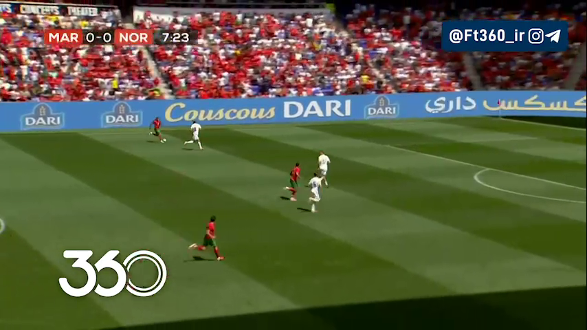 ضدحمله سریع مراکش [۱]-۰ نروژ ⚽️ براهیم دیاز دقیقه ۸