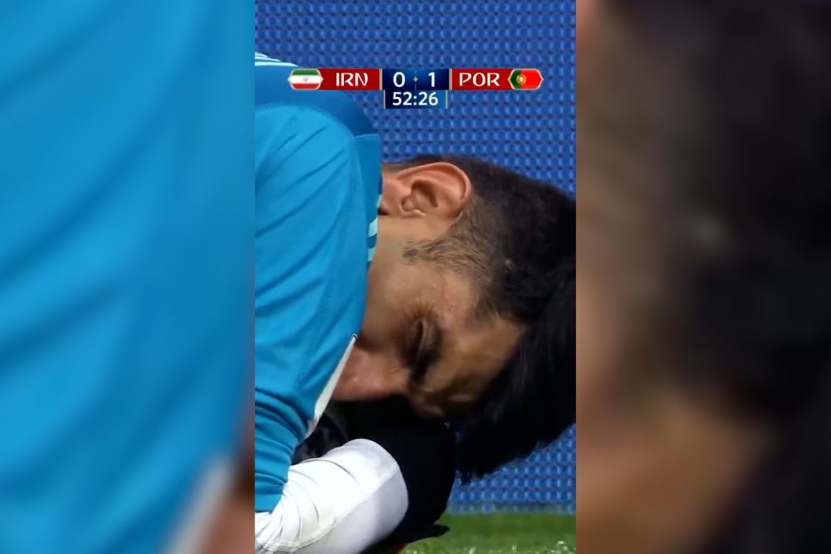 مهار پنالتی رونالدو توسط بیرانوند در صفحه رسمی جام جهانی