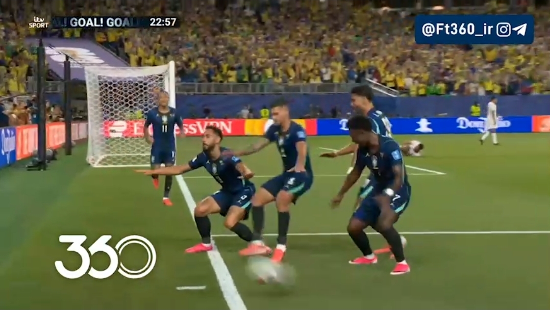 روی ریباند ضربه وینیسیوس برزیل [۱]-۰ هائیتی ⚽️ متئوس کونیا ⏱️ دقیقه ۲۳