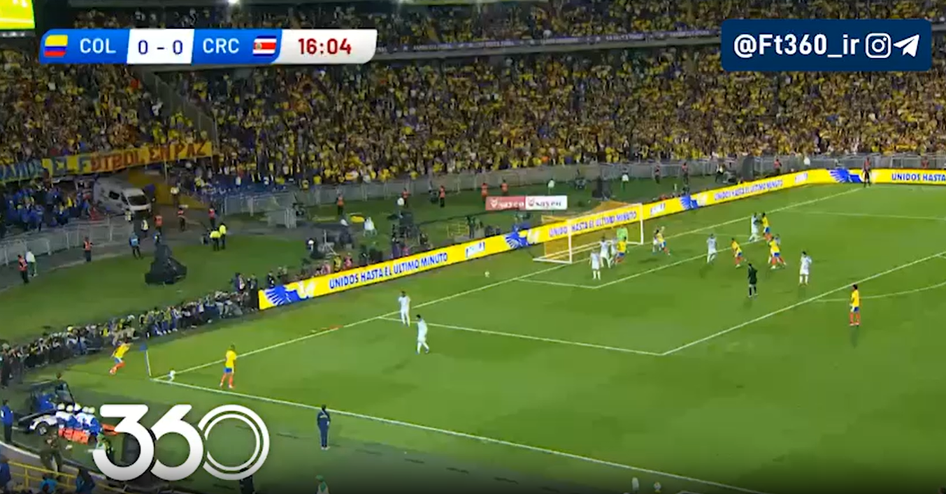 کلمبیا [1]-0 کاستاریکا دقیقه 17 سانچز