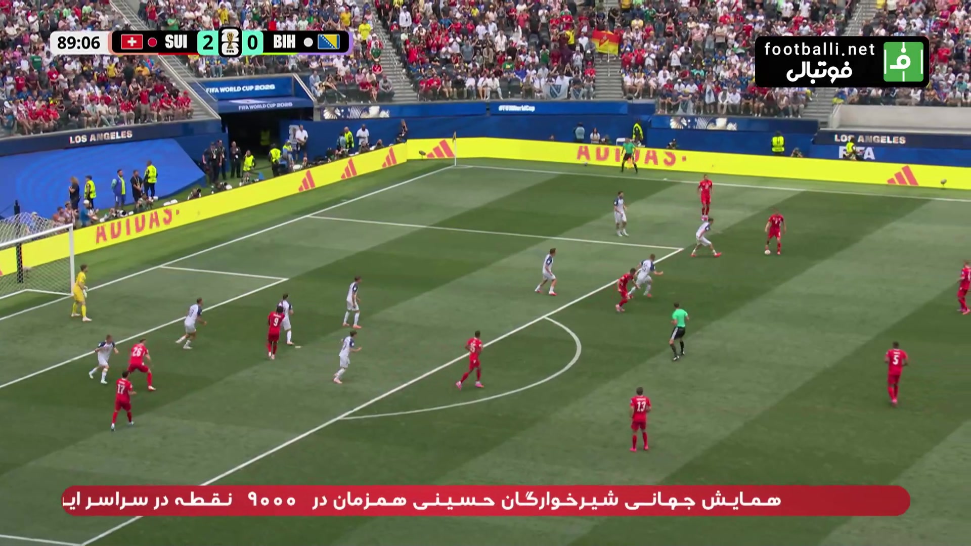 گل سوم سوئیس به بوسنی (دبل جوهان مانزامبی)