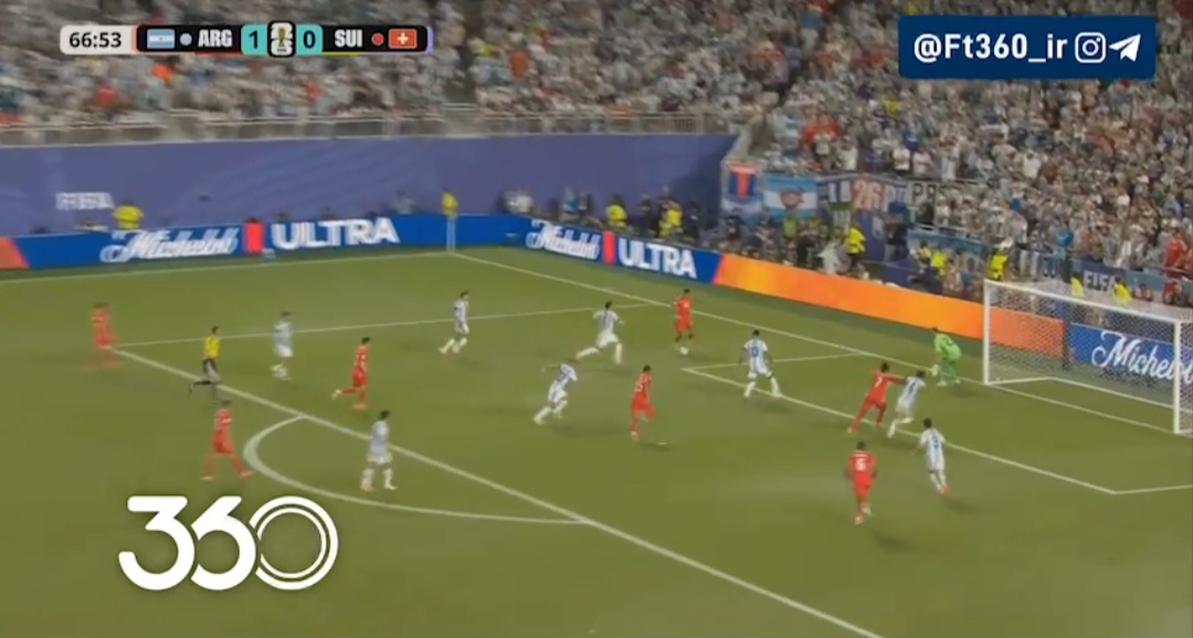 از بین پاهای مارتینز آرژانتین ۱ - [۱] سوئیس ⚽️ اندوی ⏱️ دقیقه ۶۷