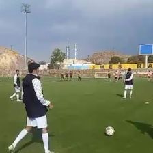 گرم کردن بازیکنان دو تیم مس رفسنجان و مس کرمان