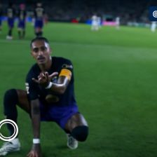 پنالتی‌ای که خودش گرفته بود 🔸 بارسلونا [۱]-۰ الچه 🔸 ⚽️ رافینیا 🔴 دقیقه ۱۵